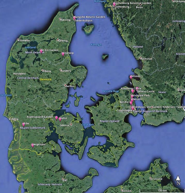 Map of the pre-tour Scandinavian garden locations in Denmark and Sweden. (Zoom in to read text) Valdemar Atterdag, the Conqueror, whom she married in 1205.