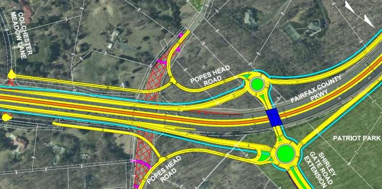 Popes Head Rd/Shirley Gate Rd Extension Interchange Alternatives Double Roundabout Direct access to Shirley