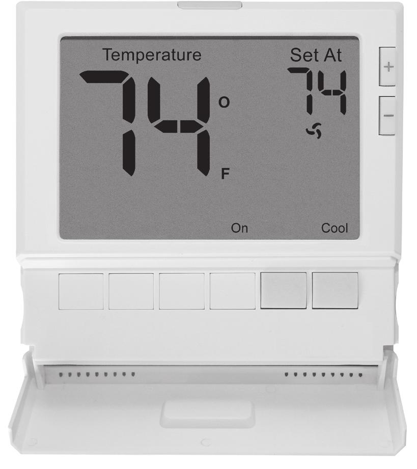 Getting to know your thermostat 1 2 6 1 LCD Indicates the current room temperature. Displays the user selectable setpoint temperature.