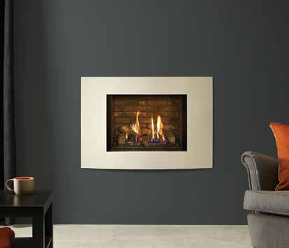Riva2 500 & 750HL Verve XS Riva2 750HL Verve XS in Graphite with EchoFlame Black Glass lining Riva2 500 Verve XS in Ivory with Brick-effect lining Riva2 750HL Brick-effect lining A contemporary frame