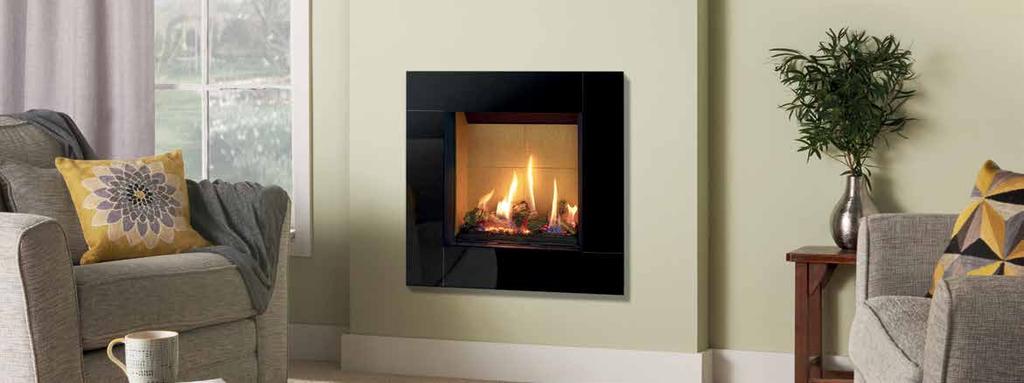 Riva2 500HL Slimline Icon XS Riva2 500HL Slimline Icon XS with Vermiculite lining Constructed from shimmering Black Glass positioned geometrically around the fire, the Icon XS frame draws the eye
