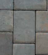 Ft./Pallet: 75 1.6 Brick/Ft 2. (SPECIAL ORDER) Left: San Francisco Cobblestone pavers in Custom Color.