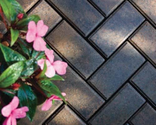 x PERMEABLE MISSION w The permeable Mission paver offers a traditional appeal and the ability to mix various patterns and colors for a