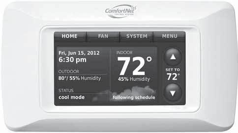 About your new thermostat Operating Manual Your new thermostat is pre-programmed and ready to go. Just check the settings below and change if needed: 1. Set date and time...see page 4 2.