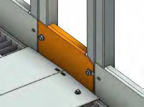 Secure the grating bridge plate PCC to the platform using the 1/4 x 2 self-drilling screws provided.