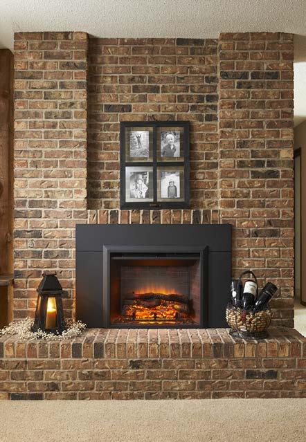 electric fireplace insert BEFORE Can be installed virtually anywhere in your home but is designed for installing into existing fireplaces.