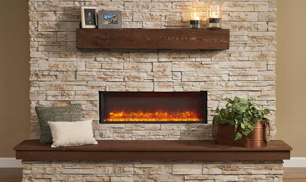 built-in linear electric fireplace $999 GBL-44 with amber lighting Clean flush finish installation Super quiet operation Adds warmth, comfort to any room High