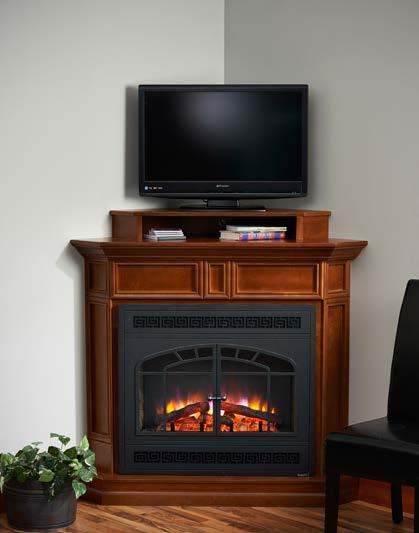 Realistic-looking fire and coals High efficiency LED on fire and back lighting Uses only 15 watts.