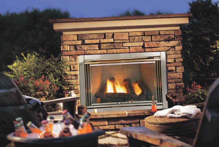 Gas Fireplaces akota shown with decorative front and custom finishing. akota Outdoor gas Fireplace The akota combines style, function and utility in a rugged outdoor package.