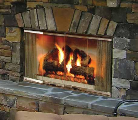 36" or 42" viewing area Montana 36": 62,000 TU/Hour Input (with optional natural gas logs) Montana 42": 69,000 TU/Hour Input (with optional natural gas logs) Patented drain channels minimize weather