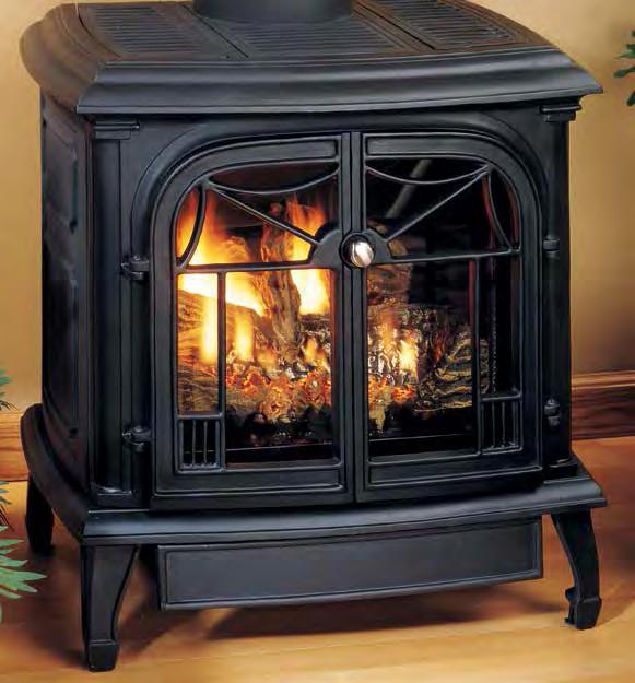 16,000-30,000 BTU With the classic look of a wood burning stove, the Newcastle cast iron stove provides the beauty, convenience, comfort and efficiency of a gas appliance.