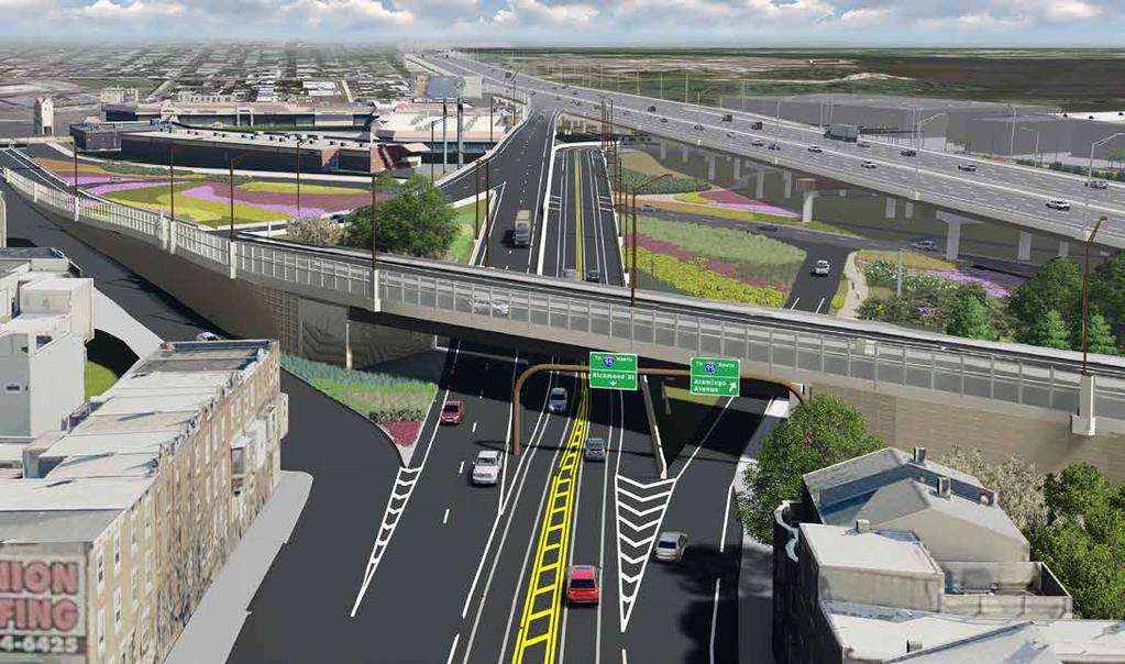 and Ann Street Rendering of I-95 Northbound Ramps with Proposed Landscaping Realignment and reconstruction of Avenue from