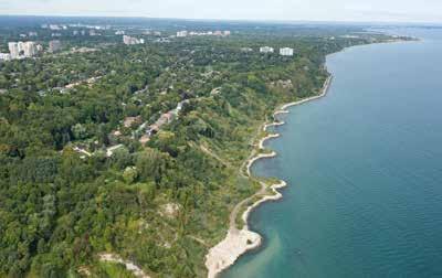The associated land area includes 1,600 hectares of waterfront parkland containing swimming beaches, trails, boardwalks, gardens, picnic areas, public boat launches, and wetlands.