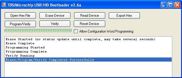 7. Click the "Reset Device" button in the bootloader software or reset
