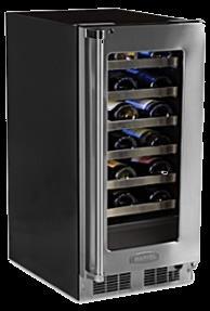 Single Zone Wine Cellar White LED lighting with Marvel Intuit temperature controls Arctic white interior easily wipes clean and illuminates interior for better viewing Close Door Assist System (Panel