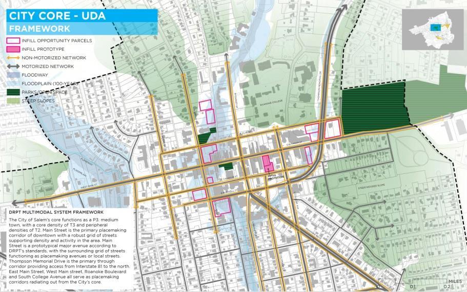Strengthen Downtown Core Urban Design Framework City Core UDA Centralize