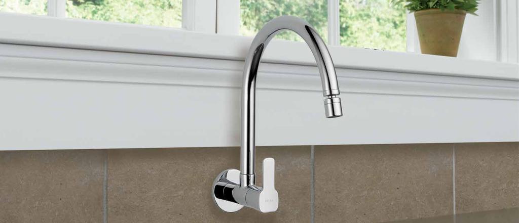 KAMI WALL MOUNT FAUCET Chrome 33905 Shown in Chrome Single-Handle On-Wall 33904 Single