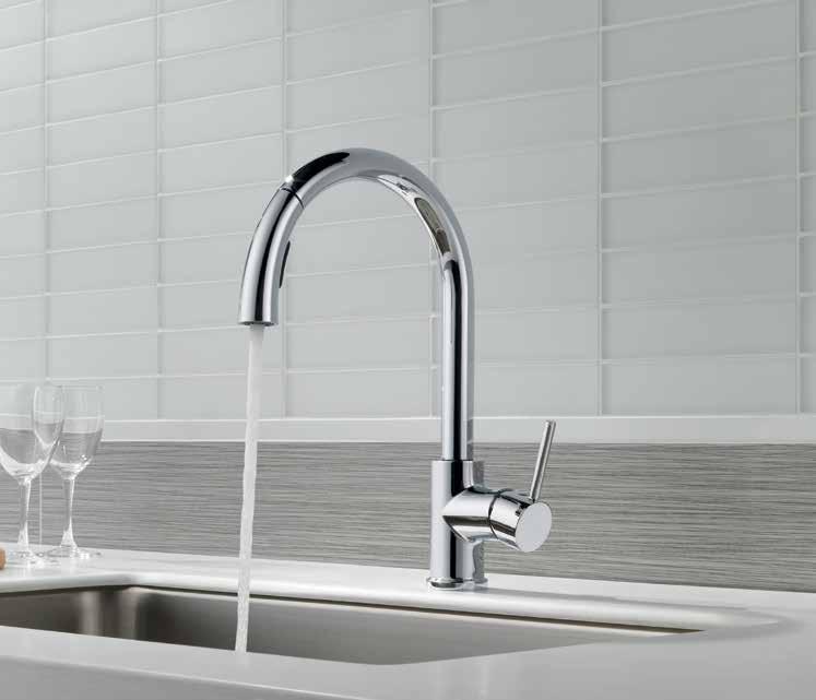 OSLER Brilliance Stainless SS Chrome 976LF-IN Shown in Chrome OSLER COLLECTION Single-Handle Pull-Down 976LF-IN