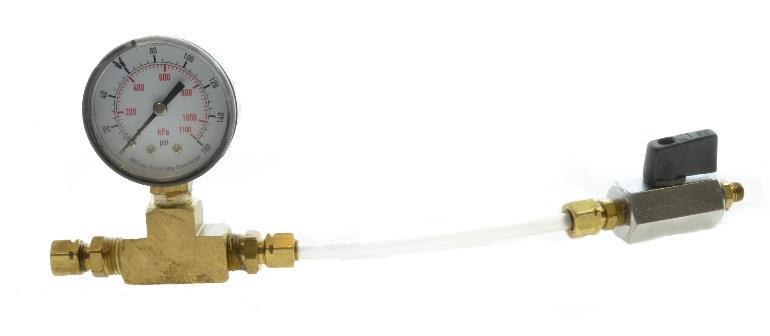 Figure 29: The catch CTA assembly. Figure 30: Inline gauge to verify pressure output from CO 2 tank.