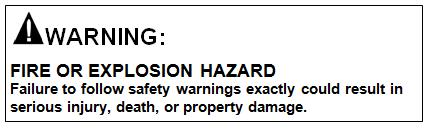 SAVE THESE INSTRUCTIONS Report #0361GF006S Do not store or use gasoline or other flammable vapors and liquids in the vicinity of this or any other appliance.