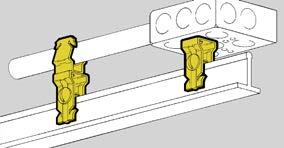 T-Bar Support Attaches to top of acoustical T-Bar with 1 /4"-20 screw.