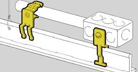 Side Mount T-Bar A positive method for supporting vertical boxes, conduit or cable above T-Bar.