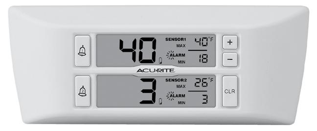 Features & Benefits Display Unit 15 14 13 1211 1 10 9 2 8 3 4 5 67 16 17 18 19 1. Sensor #1 ALARM ON/OFF Button 2. Sensor #2 ALARM ON/OFF Button 3. Sensor #2 Current Temperature 4.