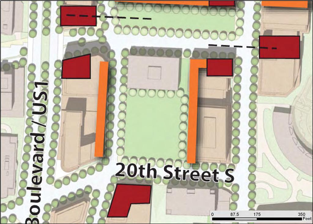 8 (residential) for the entire block area of 413,238 SF, which includes the future Center Park land area.