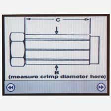 Operating instructions Crimp selections auto mode continued Step 12 Figure 26 After first crimp, compare achieved crimp dimensions against crimp specifications.