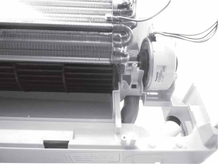 Fan motor can be removed after the removal of the cross flow fan.