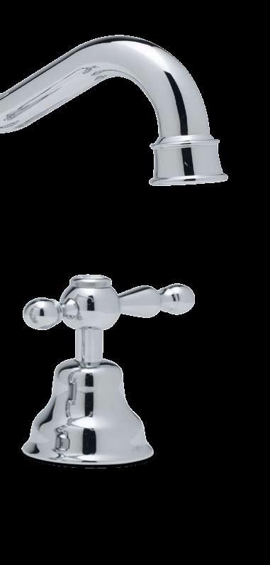 CISAl Classic 3 Single Hole Lavatory Faucet with Ornate Metal Lever AY51-STN AY51LM