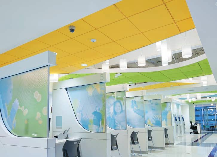THE RIGHT CEILING FOR THE RIGHT SPACE Calla Colorations with Suprafine 9/16" Suspension System and Axiom Trim LOBBIES & WAITING AREAS The facility s main lobby can set the tone for