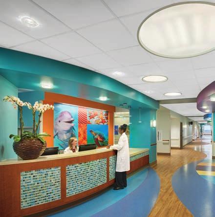 Ultima with Prelude 15/16" Suspension System, INOVA Women & Children s Hospital, Falls Church, VA MEETING SUSTAINABLE GUIDELINES Formations Squares Acoustical Clouds with Optima Square Tegular panels