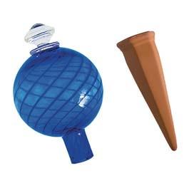 12oz Watering Globe & Stake Set 12oz Blue Spiral Fluted Watering Globe & Stake Set 8116
