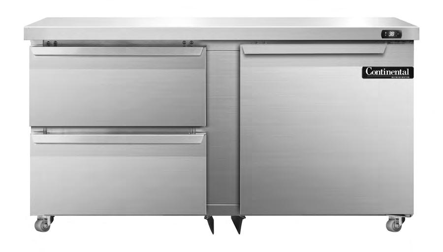 Refrigerators & Freezers Undercounters, Sandwich Units & Base Worktops Sandwich Units are certified under NSF-7 to maintain temperatures in 86 F ambient and designed to maintain NSF- 7 temperatures