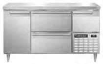 DLRA43-SS-D/DLFA43-SS-D DLRA60-SS-D/DLFA60-SS-D DLRA68-SS-D/DLFA68-SS-D DLRA93-SS-BS-D DLRA118-SS-BS-D Door & Drawer Models Base Model Worktops are designed to maintain NSF-7 temperatures in 100 F