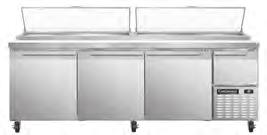 CPA43 CPA60 CPA68 CPA93 CPA118 Pizza Preparation Tables - Forced Air Cabinet Construction: Heavy Gauge #300 Series Stainless Steel Top