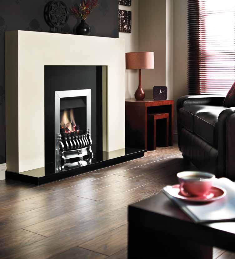 31 Blenheim Slimline The Blenheim slimline gas fire offers a traditional classic design available in brass, chrome or black to compliment any interior style.