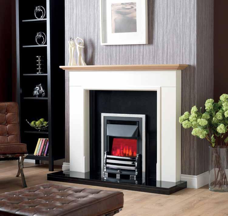 56 Downton Slimline Electric Fire The Downton Dimension electric fire offers fuss-free installation and delivers a truly believable flame effect thanks to its unique, patented holographic