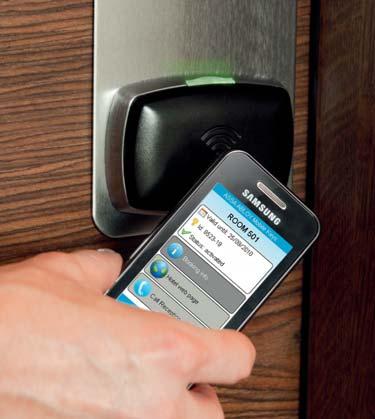 When check-in is complete, a digital hotel room key is sent to the mobile phone.