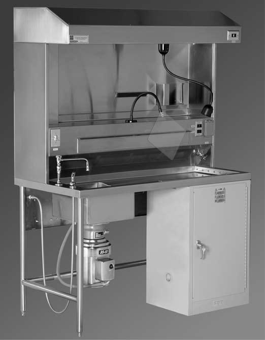 Standard Design Features: Available in two sizes: 48 inches long and 60 inches long All stainless steel construction Integral sink with mixing faucet Top mounted