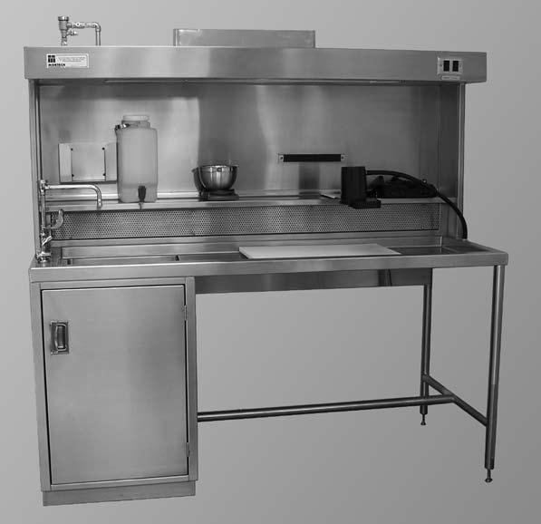 472.75 PATHOLOGY GROSSING STATIONS MODEL GL120 & GL125 PATHOLOGY STATION BASES MODEL GL120 & GL125 Grossing Station Table Bases feature all heavy-gauge Type 304 stainless steel construction with No.