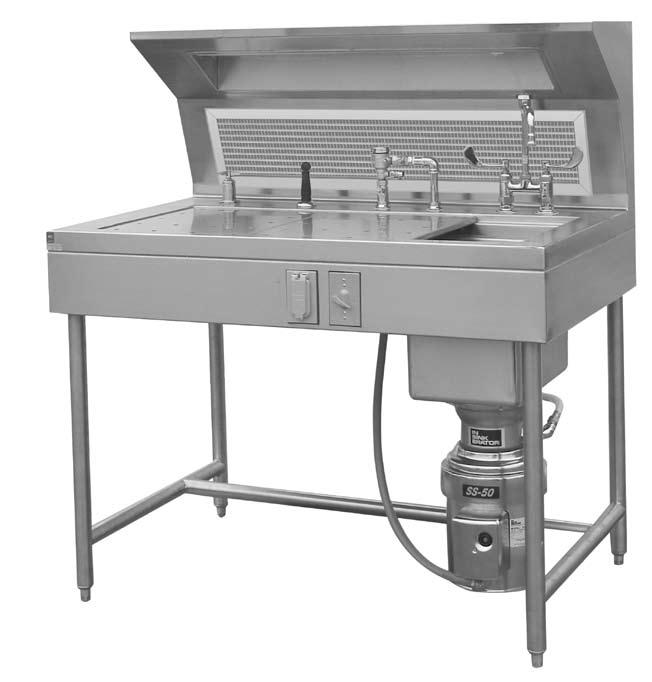 MODEL GL117 PATHOLOGY WORK STATION WITH REAR EXHAUST MODEL GL117 Standard Design Features 48 Sink top, basin, drainboards and backsplash made from welded, 14 gauge stainless steel with a No.