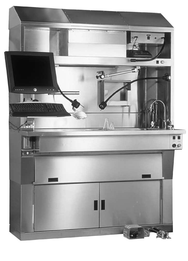 MODEL GL100 ELEVATING PATHOLOGY WORK STATION MODEL GL100 Model GL100 Elevating Pathology Gross Station comes standard with all required features for any grossing procedure and has a list of optional