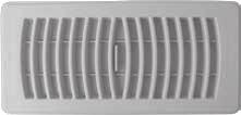 resin Additional center screw hole on grilles 18" and larger 13 available sizes in 6" or 6 available sizes in 8" heights 2 available models: Flushmount 3/8" depth and Baseboard 3/4" depth Will not