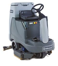 and solution flow SC3000 Compact Rider Scrubber 26 inch scrub path SafetyGlide deck automatically moves in the direction of turn Standard EcoFlex System reduces