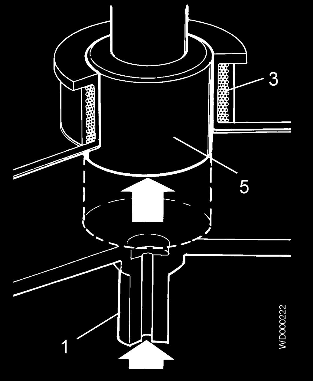 switch is connected by a hose to the pressure chamber.