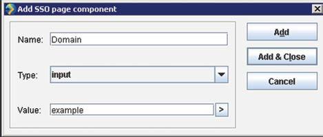For an input component where a password is required, you need to add the name of the input field where the password is requested and enter the value of the password.
