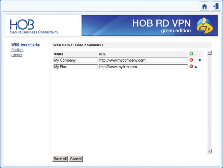 HOB RD VPN HOB RD VPN Navigation Screen Change password - here you or your users can change their access password. 5.2.1.