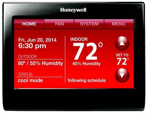 Touchscreen Thermostat Plain language setup, no manual needed On-screen Wi-Fi connection (no separate device needed) Relay for IAQ Control; no remote sensor required On-board humidity
